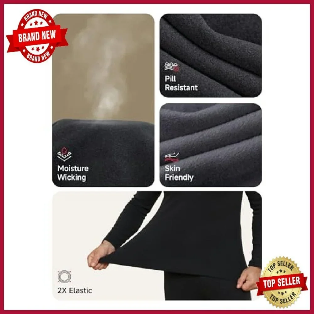 Men's Thermal Long Johns Polar Fleece Lined Winter Base Layer Bottoms